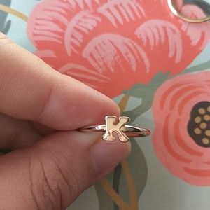 Nwot gold K letter alphabet ring